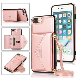 huismerk Multifunctionele Cross-body Card Bag TPU+PU Back Cover Case met Holder & Card Slot & Wallet Voor iPhone 6 / 6s(Rose Gold)