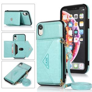 huismerk Multifunctionele Cross-body Card Bag TPU+PU Back Cover Case met Holder & Card Slot & Wallet Voor iPhone XS Max(Groen)