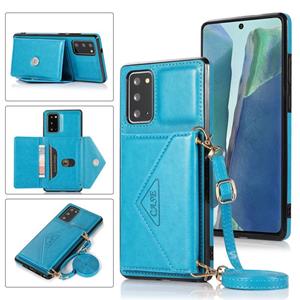 huismerk Voor Samsung Galaxy Note20 Ultra Multi-functionele Cross-body Kaarttas TPU+PU Back Cover Case met Holder & Card Slot & Wallet(Blauw)