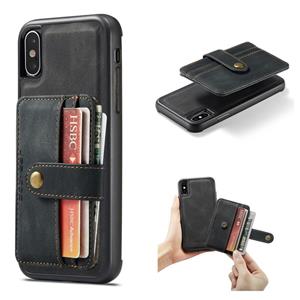 JEEHOOD RFID Blocking Anti-Theft Wallet Phone Case For iPhone XS Max(Black)