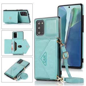 huismerk Voor Samsung Galaxy Note20 Ultra Multi-functionele Cross-body Kaarttas TPU+PU Back Cover Case met Holder & Card Slot & Wallet(Groen)