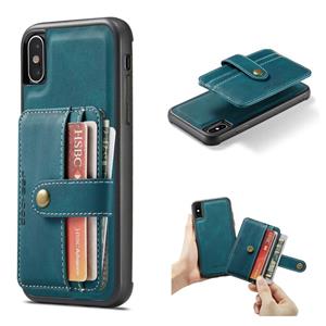 JEEHOOD RFID Blocking Anti-Theft Wallet Phone Case For iPhone XS Max(Blue)