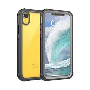 huismerk Waterdichte stofdichte schokbestendige transparante acryl beschermhoes voor iPhone XR