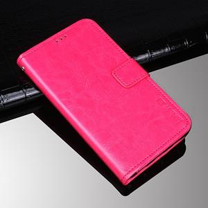 Voor Oppo Reno6 Pro 5G Idewei Crazy Horse Textuur Horizontale Flip Lederen Case met Houder & Card Slots & Portemonnee (Rose Red)