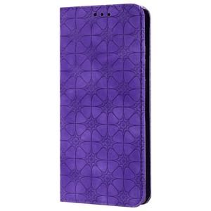 huismerk Voor Samsung Galaxy Note20 Lucky Flowers Embossing Pattern Magnetic Horizontal Flip Leather Case met Holder & Card Slots(Purple)