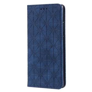 huismerk Voor Samsung Galaxy Note20 Ultra Lucky Flowers Embossing Pattern Magnetic Horizontal Flip Leather Case met Holder & Card Slots (Donkerblauw)