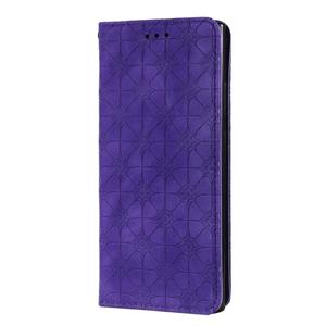 huismerk Voor Samsung Galaxy Note20 Ultra Lucky Flowers Embossing Pattern Magnetic Horizontal Flip Leather Case met Holder & Card Slots(Purple)