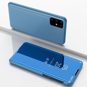 huismerk Voor Galaxy S11 vergulde spiegel horizontale Flip lederen draagtas met houder (blauw)