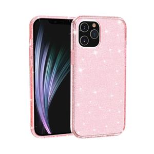 huismerk Voor iPhone 12 mini Shockproof Terminator Style Glitter Powder Protective Case(Roze)