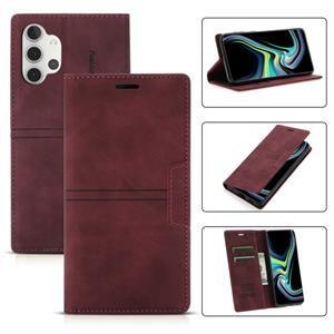 huismerk Voor Samsung Galaxy A72 5G / 4G DROOM Magnetische Zuigbedrijf Horizontale Flip PU Lederen Case Met Houder & Card Slot & Portemonnee (Wijnrood)