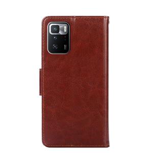 huismerk Voor Xiaomi Redmi Note 10 Pro (China) Crystal Texture Horizontale Flip Leren Case met Houder & Card Slots & Portemonnee (Bruin)