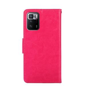 huismerk Voor Xiaomi Redmi Note 10 Pro (China) Crystal Texture Horizontale Flip Leren Case met Houder & Card Slots & Portemonnee (Rose Red)