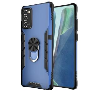 huismerk Voor Samsung Galaxy Note20 Magnetic Frosted PC + Matte TPU schokbestendige behuizing met ringhouder(Classic Blue)