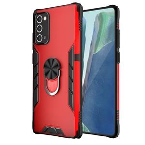 huismerk Voor Samsung Galaxy Note20 Magnetic Frosted PC + Matte TPU Schokbestendige behuizing met ringhouder (China Red)