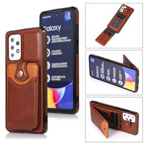 huismerk Voor Samsung Galaxy A52 5G Zachte Huid Lederen Portemonnee Bag Telefoon Case (Brown)