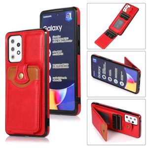 huismerk Voor Samsung Galaxy A52 5G Zachte Huid Lederen Portemonnee Bag Telefoonhoesje