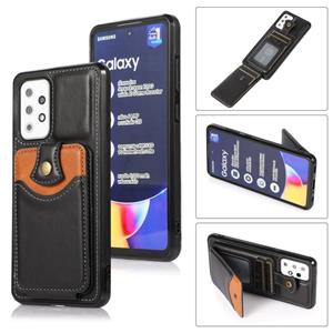 huismerk Voor Samsung Galaxy A52 5G Zachte Huid Lederen Portemonnee Bag Telefoonhoesje (Zwart)