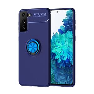 huismerk Voor Samsung Galaxy S30 Plus metalen ringhouder 360 graden roterende TPU-behuizing (blauw+blauw)