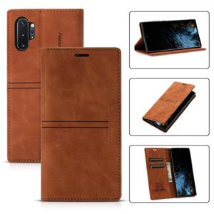 huismerk Voor Samsung Galaxy Note10 + Dream Magnetische Zuigbedrijf Horizontale Flip PU Lederen Case met Houder & Card Slot & Portemonnee (Bruin)