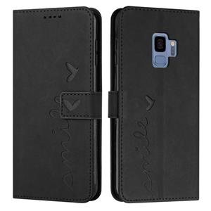 huismerk Voor Samsung Galaxy S9 Skin Feel Heart Pattern lederen telefoonhoesje