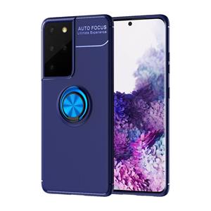 huismerk Voor Samsung Galaxy S30 Ultra Metalen Ring Houder 360 graden roterende TPU case (blauw+blauw)