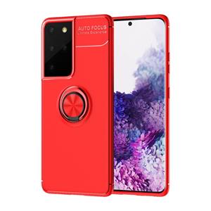 huismerk Voor Samsung Galaxy S30 Ultra Metalen Ring Houder 360 graden roterende TPU case (Rood+Rood)