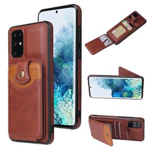 huismerk Voor Samsung Galaxy S20 Soft Skin Lederen Portemonnee Bag Telefoon Case (Brown)