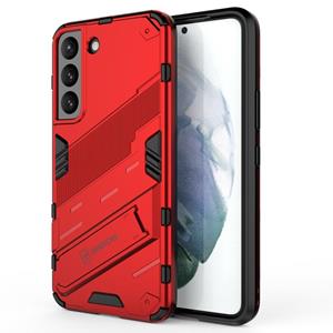 huismerk For Samsung Galaxy S22 5G Punk Armor 2 in 1 PC + TPU Shockproof Phone Case with Invisible Holder(Red)