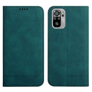 huismerk For Xiaomi Redmi Note 10 4G Strong Magnetic Leather Case(Green)