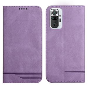 huismerk For Xiaomi Redmi Note 10 Pro Strong Magnetic Leather Case(Purple)