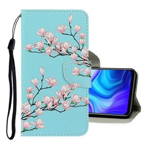 huismerk Voor Samsung Galaxy Note20 3D Gekleurde tekening horizontale flip PU lederen hoes met Holder & Card Slots & Wallet(Magnolia)