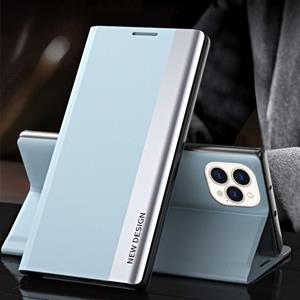 huismerk Zij gegalvaniseerde magnetische ultradunne horizontale flip lederen tas met houder voor iPhone 13 pro max