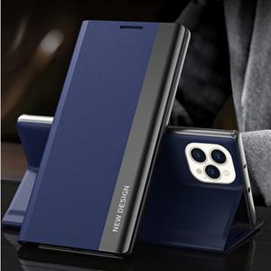 huismerk Zij gegalvaniseerde magnetische ultradunne horizontale flip lederen tas met houder voor iphone 13 pro