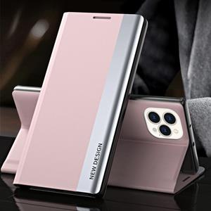 huismerk Zij galvaniseer magnetische ultradunne horizontale flip lederen tas met houder voor iphone 13 pro