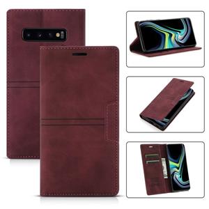 huismerk Voor Samsung Galaxy S10 Droom Magnetische Zuigbedrijf Horizontale Flip PU Lederen Case met Houder & Card Slot & Portemonnee (Wijnrood)