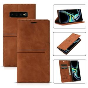 huismerk Voor Samsung Galaxy S10 Droom Magnetische Zuigbedrijf Horizontale Flip PU Lederen Case met Houder & Card Slot & Portemonnee (Bruin)