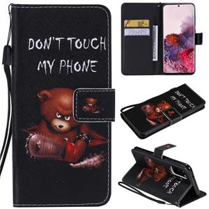 huismerk Voor Galaxy S20 Painting Horizontale Flip Lederen Kast met Holder & Card Slot & Lanyard(Bear)