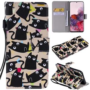 huismerk Voor Galaxy S20 Painting Horizontal Flip Leather Case met Holder & Card Slot & Lanyard(Cat)