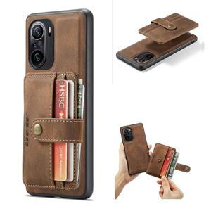 For Xiaomi Redmi K40 / K40 Pro JEEHOOD RFID Blocking Anti-Theft Wallet Phone Case(Brown)