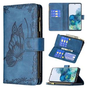 huismerk Voor Samsung Galaxy S20 Flying Butterfly Embossing Pattern Rits Horizontale Flip Leren Case Met Houder & Card Slots & Portemonnee