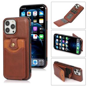 huismerk Zachte huid lederen portefeuille tas telefooncase voor iphone 13 pro max