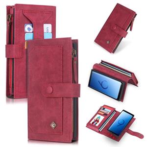 Voor Galaxy S9 POLA multifunctionele mode magnetische horizontale Flip lederen draagtas met kaartsleuven & portemonnee & foto frame & houder (rood)