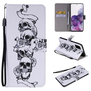 huismerk Voor Galaxy S20+ Painting Horizontale Flip Lederen Case met Holder & Card Slot & Lanyard(Skull Bone)