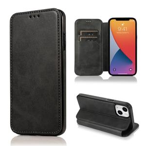 huismerk Knight Magnetic Suction Leather Phone Case For iPhone 13 mini(Black)