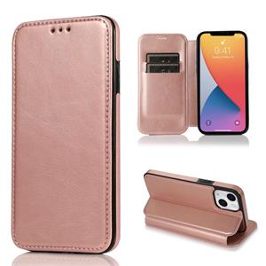 huismerk Knight Magnetic Suction Leather Phone Case For iPhone 13 mini(Rose Gold)