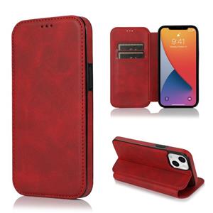 huismerk Knight Magnetic Suction Leather Phone Case For iPhone 13 mini(Red)