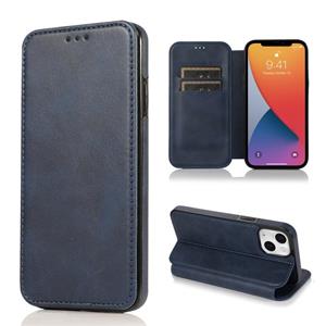 huismerk Knight Magnetic Suction Leather Phone Case For iPhone 13 mini(Blue)