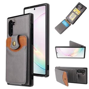 huismerk Voor Samsung Galaxy Note10 Soft Skin Lederen Portemonnee Bag Telefoon Case (Gray)