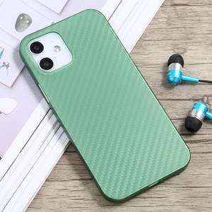 Huismerk Carbon Fiber Texture PP Beschermhoes voor iPhone 12 mini(Groen)