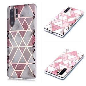 Huismerk Voor Huawei P30 Pro Plating Marble Pattern Soft TPU Protective Case (Pink)